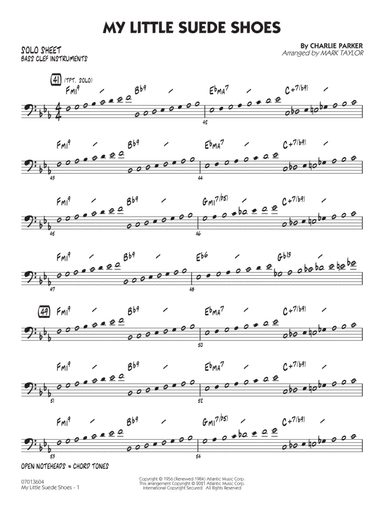 My Little Suede Shoes (arr. Mark Taylor) - Bass Clef Solo Sheet