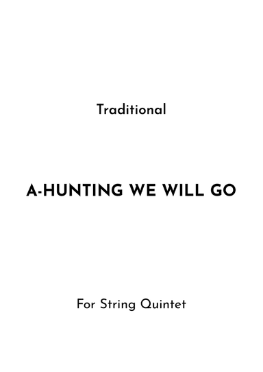 A-Hunting We Will Go
