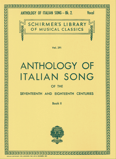 Anthology of Italian Song of the 17th and 18th Centuries - Book II