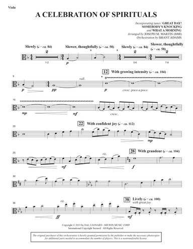 A Celebration of Spirituals - Viola