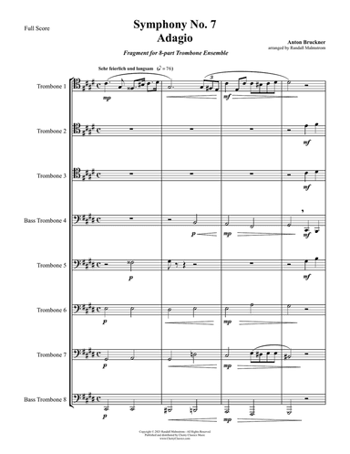 Adagio from Symphony No. 7 for 8-part Trombone Ensemble