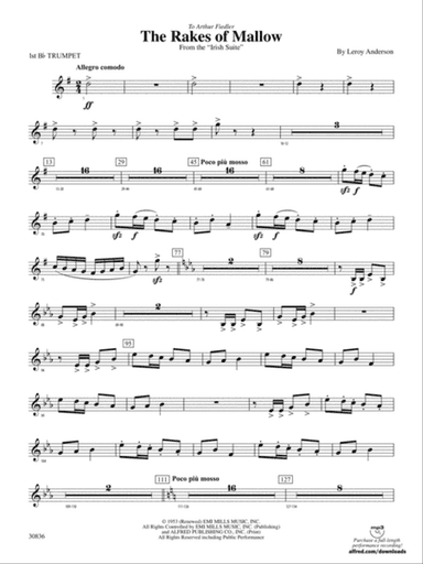 The Rakes of Mallow (from the Irish Suite): 1st B-flat Trumpet