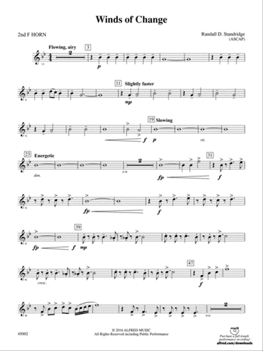 Winds of Change: 2nd F Horn