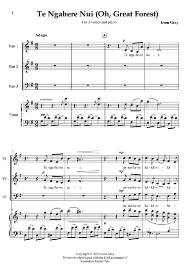 Te Ngahere Nui (No 4. from "Waiata Reorua mō te Rangatahi (Bilingual Songs for Young People)".