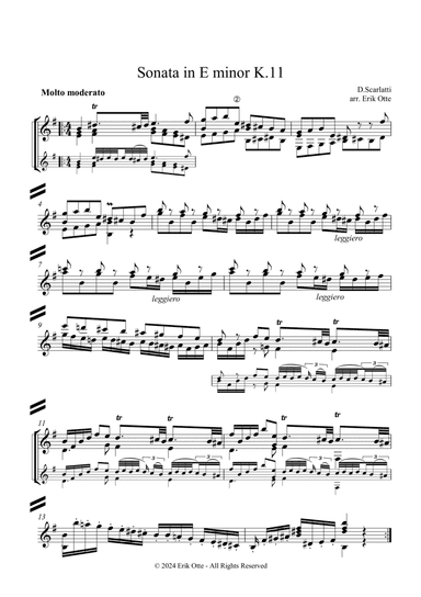 Sonata K.11 - solo guitar