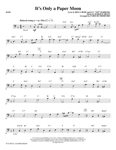It's Only A Paper Moon (arr. Paris Rutherford) - Bass