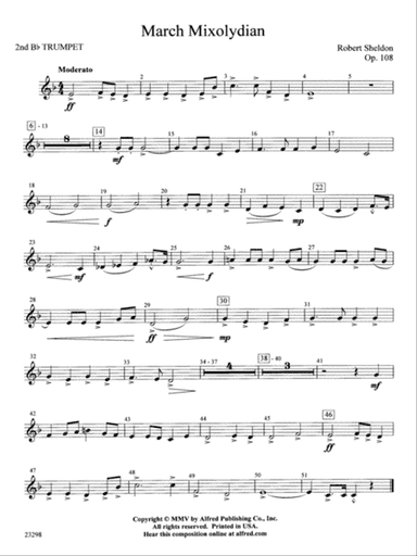 March Mixolydian: 2nd B-flat Trumpet