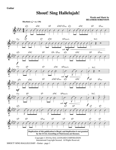 Shout! Sing Hallelujah! - Guitar
