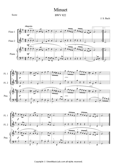 Minuet BWV 822
