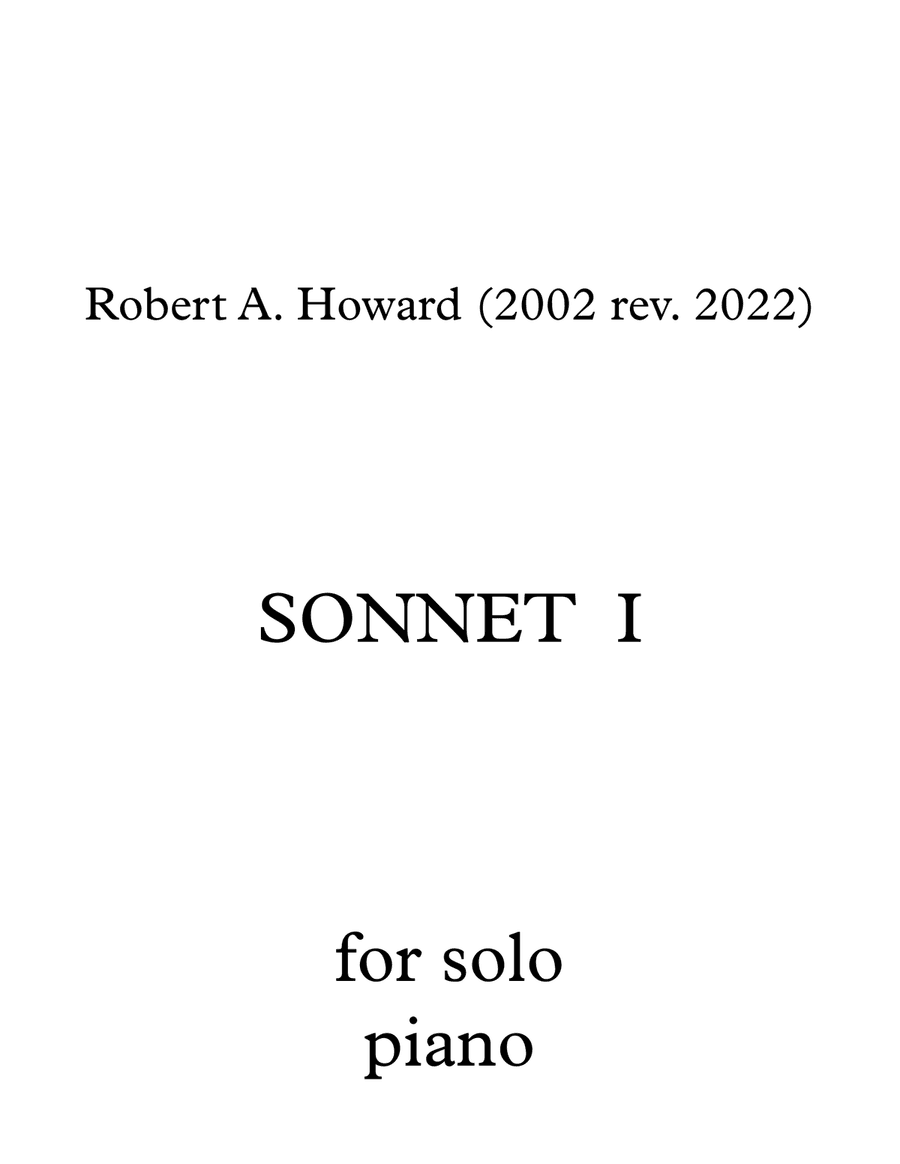 Sonnet I