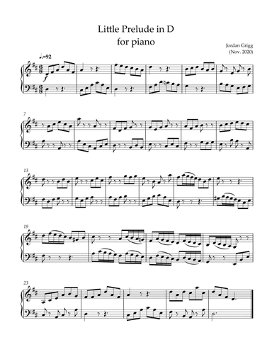 Little Prelude in D for piano
