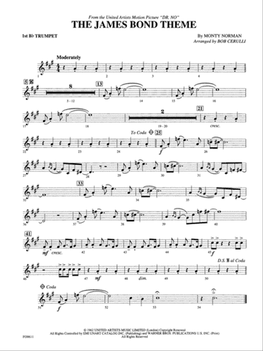 The James Bond Theme: 1st B-flat Trumpet