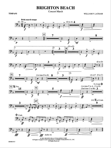 Brighton Beach (Concert March): Timpani