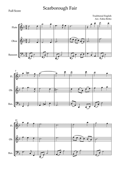 Scarborough Fair for Woodwind Trio