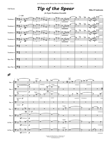 Tip of the Spear for 8-part Trombone Ensemble