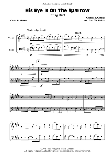 His Eye Is On The Sparrow