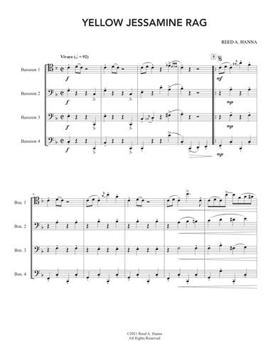 Yellow Jessamine Rag (Bassoon Quartet)