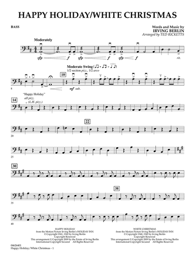 Happy Holiday/White Christmas (arr. Ted Ricketts) - Bass