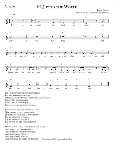 Joy to the World for Violin