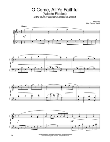 O Come, All Ye Faithful (in the style of Mozart) (arr. Carol Klose)