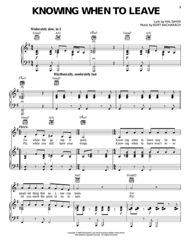 Knowing When To Leave (from Promises, Promises)