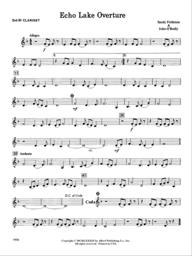 Echo Lake Overture: 2nd B-flat Clarinet