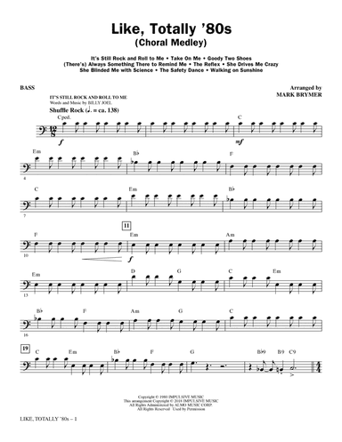 Like, Totally '80s (arr. Mark Brymer) - Bass