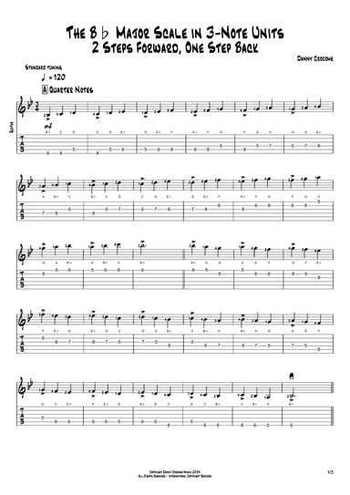The Bb Major Scale in 3-Note Units (2 Steps Forward, One Step Back)