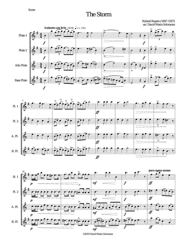 The Storm arranged for flute quartet