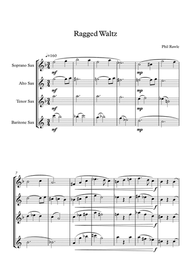 Ragged Waltz - Saxophone Quartet
