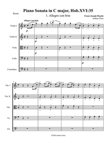 Piano Sonata in C major, Hob.XVI:35, Movement 1