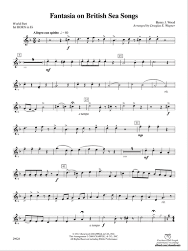 Fantasia on British Sea Songs: (wp) 1st Horn in E-flat