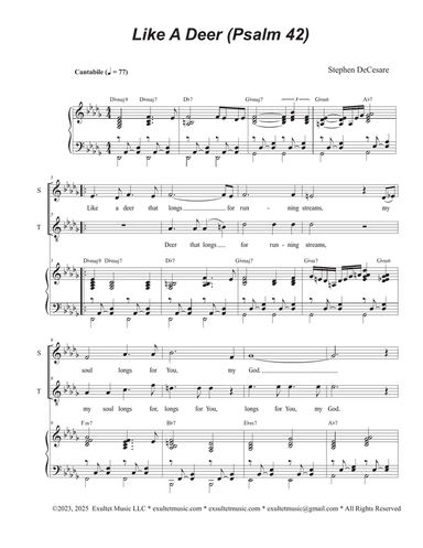 Like A Deer (Psalm 42) (Duet for Soprano and Tenor solo)