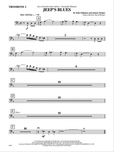 Jeep's Blues: 2nd Trombone