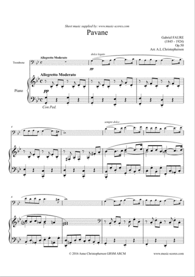 Op.50 Pavane - Trombone and Piano