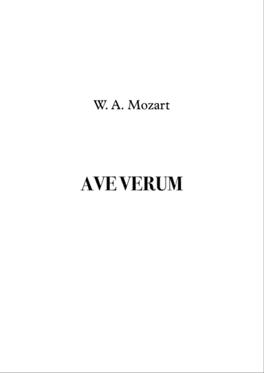 AVE VERUM Mozart