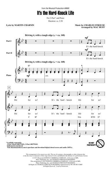 It's The Hard-Knock Life (from Annie) (arr. Mac Huff)