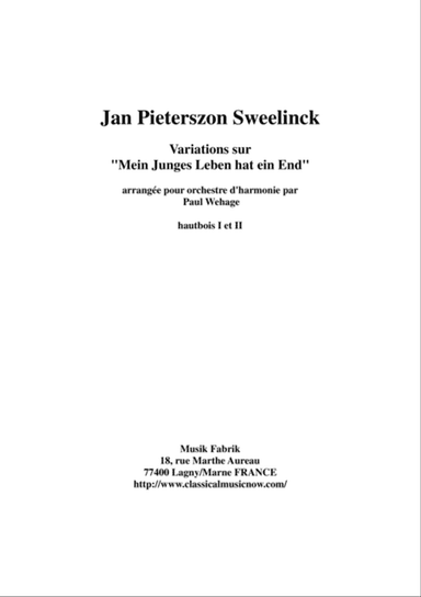 Jan Pieterszoon Sweelinck/Paul Wehage - Variations on "Mein Juges Leben hat ein ende- arranged for