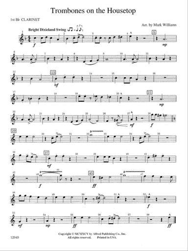 Trombones on the Housetop: 1st B-flat Clarinet