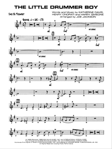 The Little Drummer Boy: 2nd B-flat Trumpet