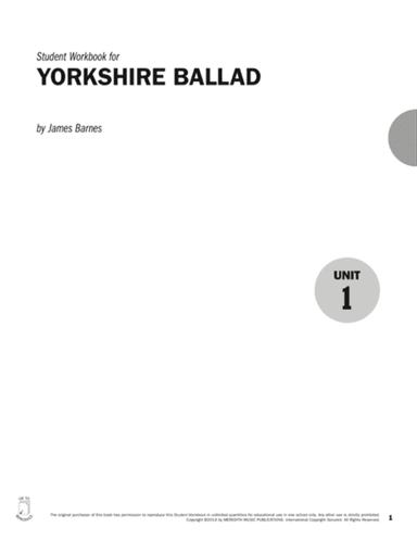 Guides to Band Masterworks, Vol. 4 - Student Workbook - Yorkshire Ballad