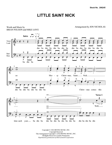 Little Saint Nick (arr. Jon Nicholas)