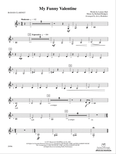 My Funny Valentine: B-flat Bass Clarinet