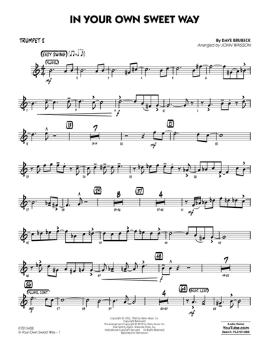 In Your Own Sweet Way (arr. John Wasson) - Trumpet 2