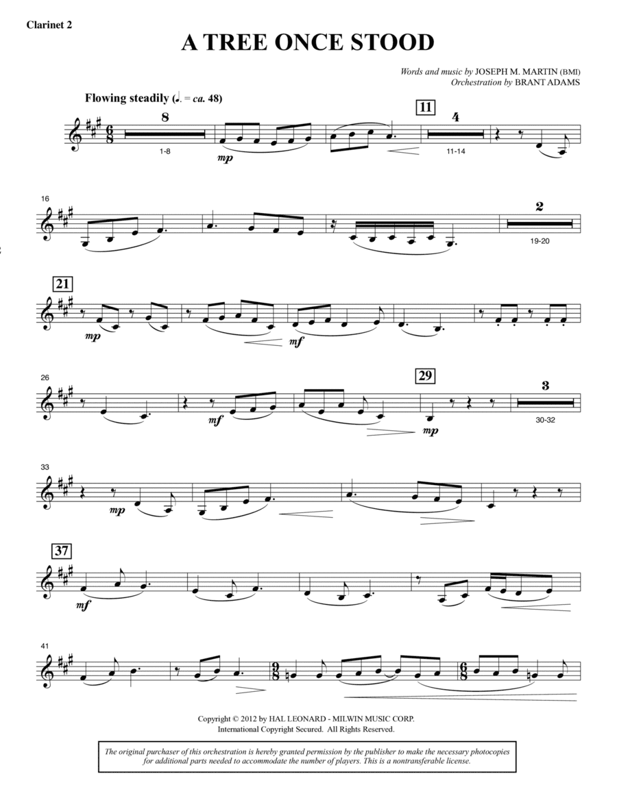 A Tree Once Stood - Bb Clarinet 2