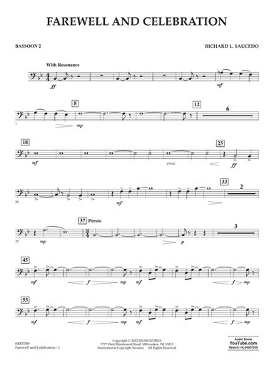 Farewell and Celebration - Bassoon 2