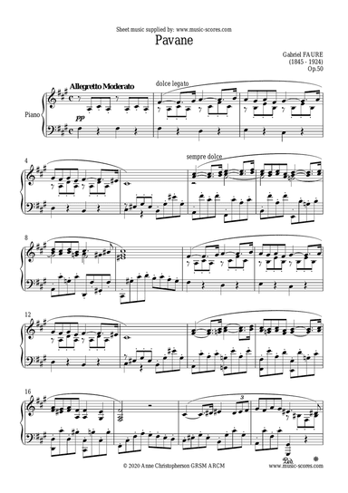 Op.50 Pavane - Piano - F# minor
