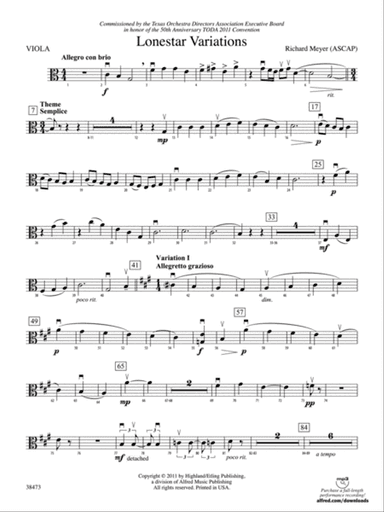 Lonestar Variations: Viola