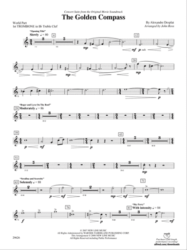 The Golden Compass: (wp) 1st B-flat Trombone T.C.