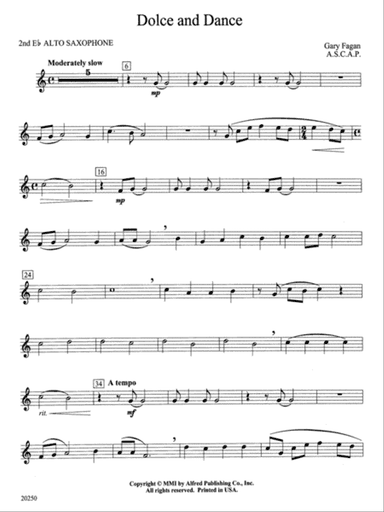 Dolce and Dance: 2nd E-flat Alto Saxophone